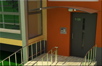 Apartment block staircase and entrance visualization